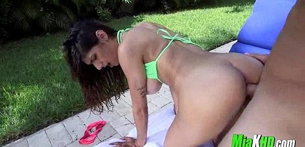  Mia Khalifa Riding a Dick Poolside